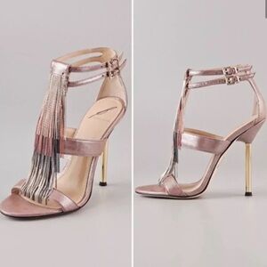BRIAN ATWOOD Metallic fringe high HEEL SHOES PUMPS